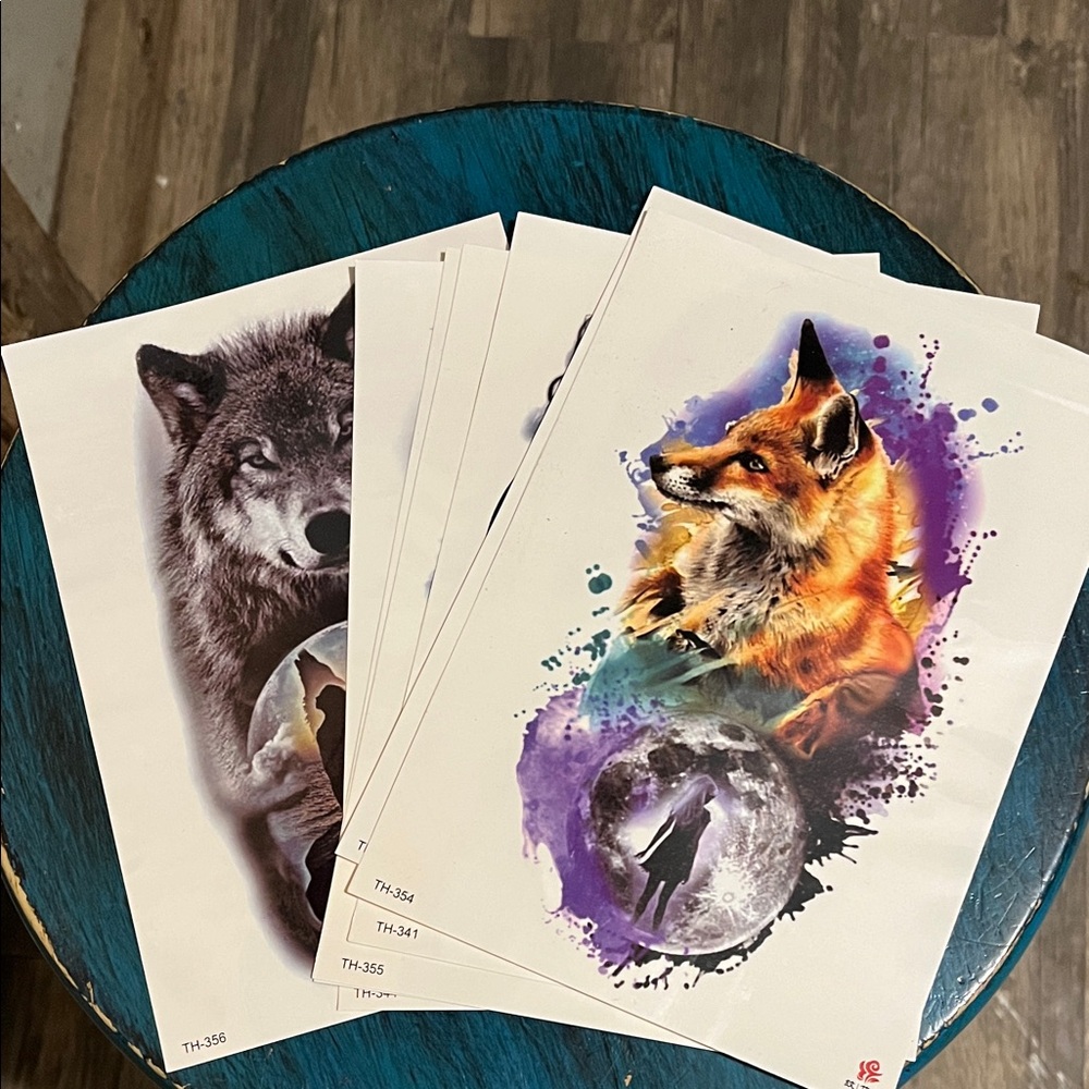 Vibrant Wildlife, Temporary Tattoos Prints